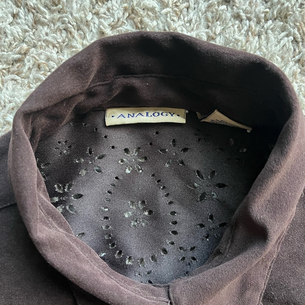 Size M Analogy Brown Western Vintage Top - Picture 4 of 6